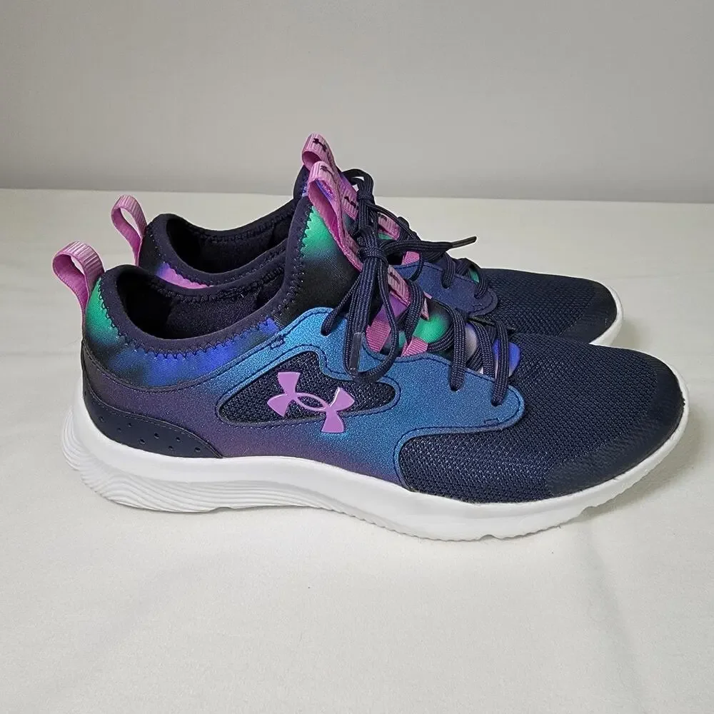 Under Armour Sneakers Shoes 7 Youth Running Hiking Walking Athletic Navy Multi